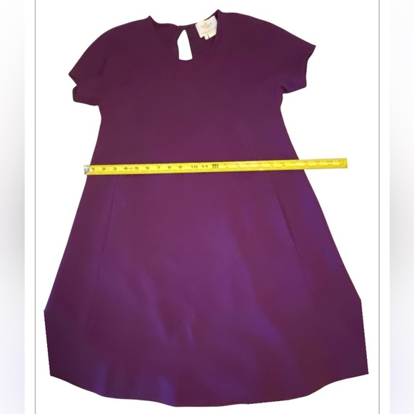 KATE SPADE Bosley Purple Swingy Dress Basic Geometry Solid Pockets A-Line Size 0 - Picture 7 of 9